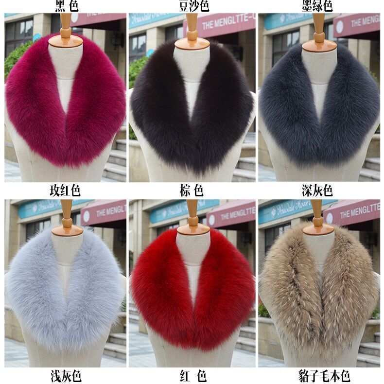 Fox Fur Collar, Real Fur Suit Collar, Coat Fur Collar, Green Fruit Collar, Unisex Fur Collar, Black Horn Collar