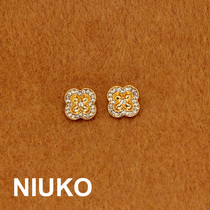 NIUKO super shiny water drill metal shirt small button sub-fine shirt button upscale sweater clothing accessories buckle