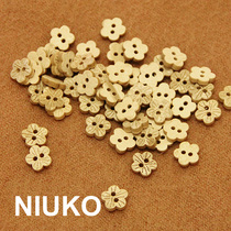 NIUKO clothing accessories small flowers two eyes wood color button DIY button clothing cute children button monopoly