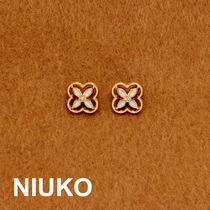 NIUKO delicate flower core metal shirt Newbuckle High-end Four Leafs Flowers Little Fragrant Wind Button Clothing Accessories Buckle