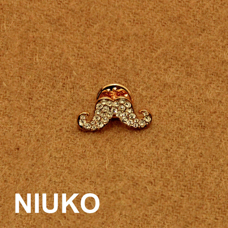 NIUKO accessories anti-walk light buttoned with small beard brooch brooch and accessories metal DIY gold upscale