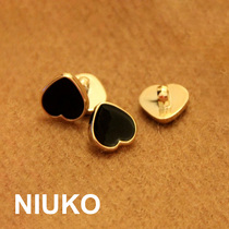 NIUKO accessories Knitwear buttons Buttons Electroplated gold vinyl Noble plastic metal heart shape