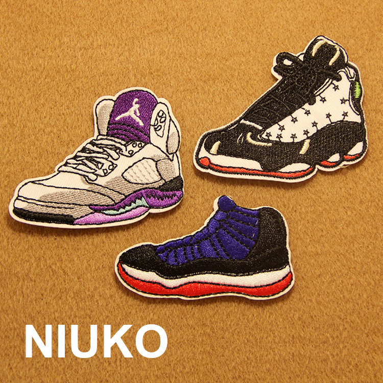 NIUKO Cloth Mark Back Gum Hot Stamping Basketball Sports Shoes Embroidered Canvas Applique-cloth Sticker DIY Delicate Shoe Bugstick