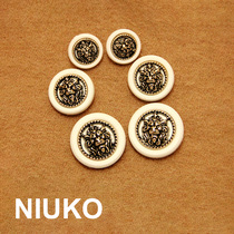 Alpine clothing accessories three-dimensional exquisite lion button coat coat button button DIY resin white button monopoly