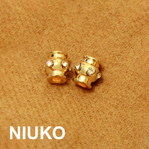 NIUKO clothing accessories high-grade point diamond metal gold bell rope buckle DIY button mink leather grass velvet accessories