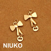 NIUKO accessories metal button accessories exquisite three-dimensional double-sided bow zipper Rose light gold