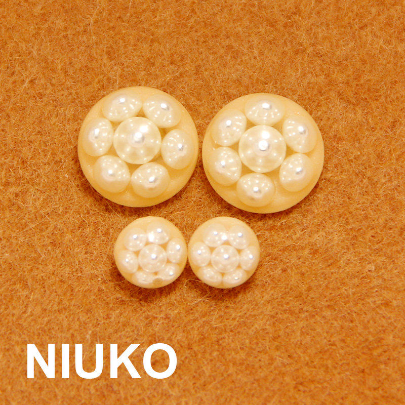 NIUKO Mushroom Buckle Transparent Resin Spring Summer Knit Imitation Pearl Buttons FASHION NEW WOMEN'S SHIRT BUTTONS