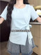 Plus Size Casual Irregular Short-Sleeve T-Shirt for Women 2025 New Summer Style for Chubby Girls to Cover the Body and Look Slimmer