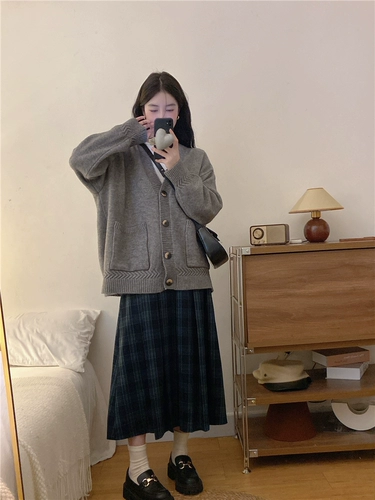 Комплект, осенняя трикотажная куртка, лонгслив, юбка, размер, городской стиль, осенний, 3 предмета