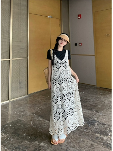 Летний жилет, длинная юбка, черная футболка, платье-футболка, комплект, размер, по фигуре