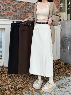 taobao agent Woolen autumn design pleated skirt, plus size, high waist, trend of season, A-line, fitted