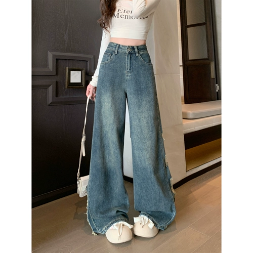 Осенние джинсы, штаны, дизайнерские леггинсы, размер, в американском стиле, по фигуре, тренд сезона