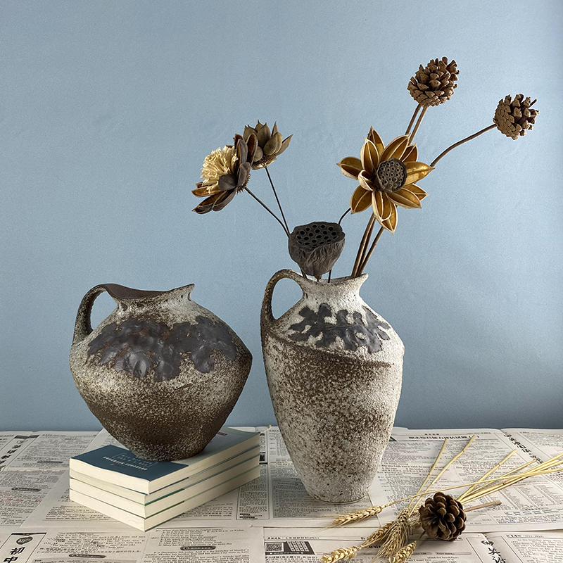 風景画の陶器花瓶 ノリタケ オールドノリタケ 夕焼湖畔風景絵 花瓶 27cm