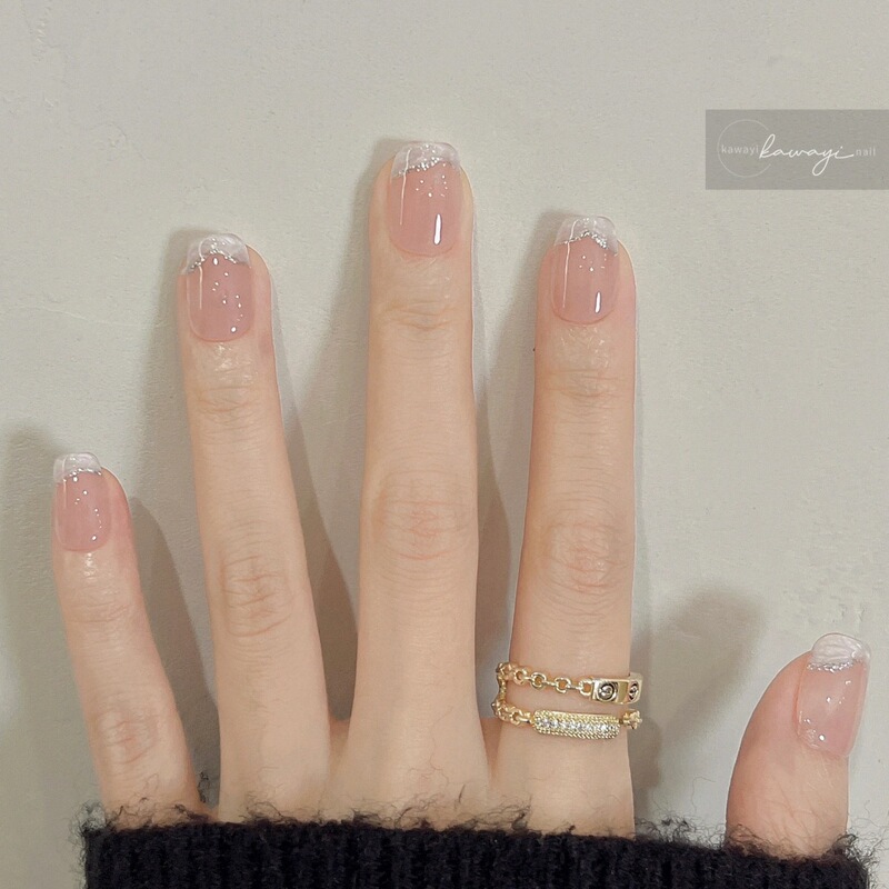 Simple French-Style Handmade Wearable Nails, Nude Color, High-Quality, Suitable for Daily Commuting, Short Style, Purely Handmade, Pure Desire B8