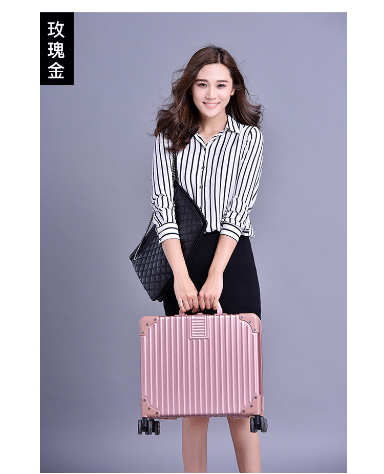 18 inch 20 inch mặt cắt ngang vuông retro nội trú nhỏ vali du lịch vali xe đẩy trường hợp mật khẩu hộp - Va li vali hùng phát