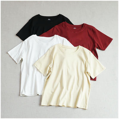 This summer limited edition simple and versatile basic round-neck short-sleeved T-shirt is soft, comfortable, loose and elastic, making it look fairer