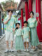 Chinese-Style Family Matching Outfits 2025 Summer New Collection, New Chinese-Style Hanfu for a Family of Three, Landscape Painting Mother-Daughter Dress, Father-Son Set