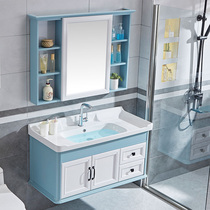  Bathroom sink Bathroom mirror cabinet Toilet washbasin cabinet combination Small apartment bathroom cabinet washbasin washbasin