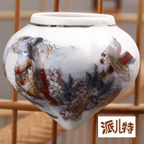 Licensed bamboo ear pumpkin Cup squeaky cage thrush cage bird food can water tank sand tank sand tank ear accessories