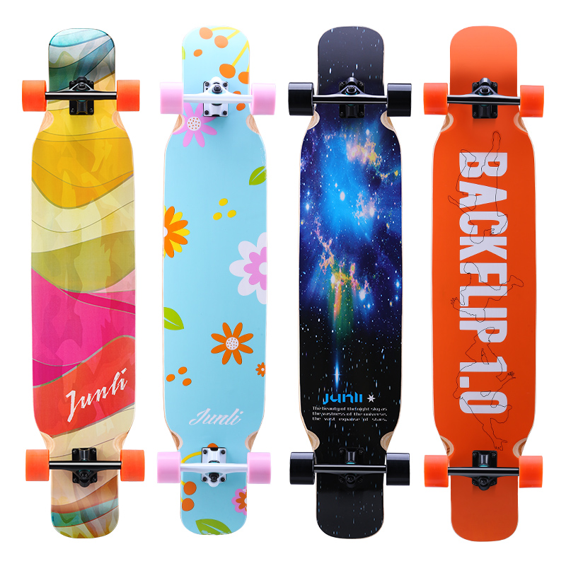 Longboard double-up shaking sound skateboarding Beginner teen brush street highway travel Professional adult male and female students four-wheeled board