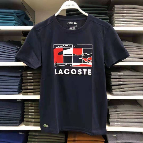 Lacoste, быстросохнущая спортивная футболка с круглым воротником