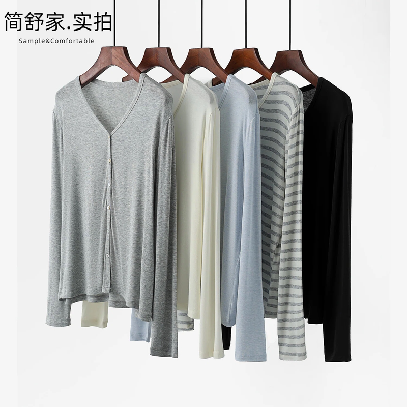 Lenzing Modal Mulberry Silk Wool Cardigan for Women, Summer Loose Thin Coat, Air Conditioning Shirt, Knitted Sun Protection Shirt