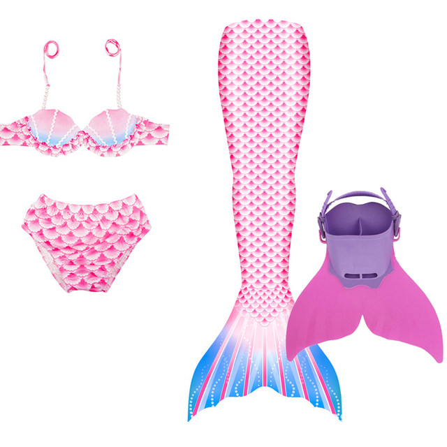 New Mermaid Tail Girls Baby Shell Bikini Ariel Beach Spa Vacation Photo Photography Swimsuit