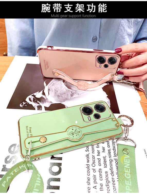 Girls Glossy Electroplated Silicone TPU Crossbody Lanyard Strap Note 12, Note 12 Pro, Note 12 Pro+ Phone Case