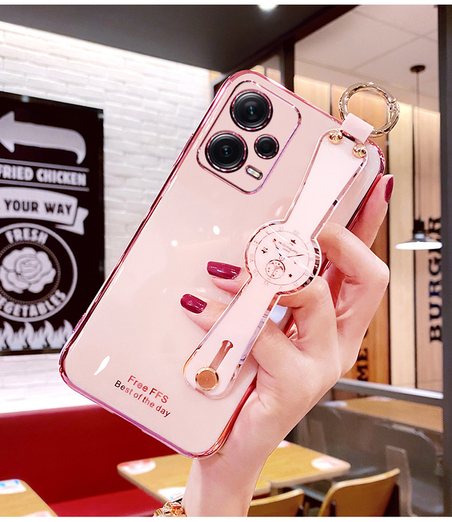 Girls Glossy Electroplated Silicone TPU Crossbody Lanyard Strap Note 12, Note 12 Pro, Note 12 Pro+ Phone Case