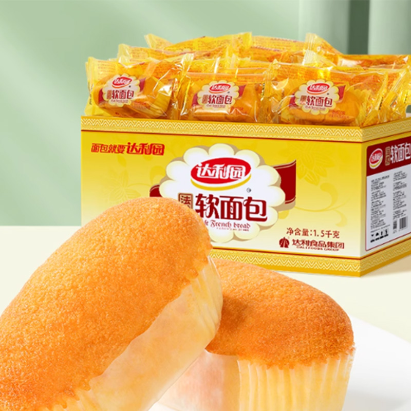 【下拉享优惠】达利园约软面包3斤约70个