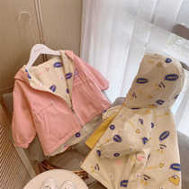 Girl Jacket Autumn Clothing 2021 New Internet Red 12 Female Great Boy Spring Autumn Blouse girl Two-sided wearing the wind dress ten-year-old