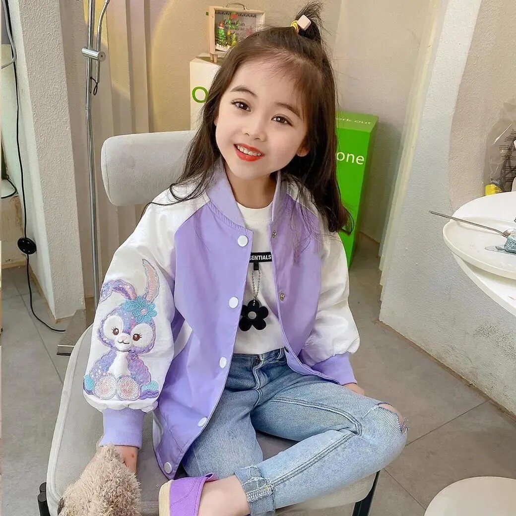 Girls Jacket Spring and Autumn 2022 New Western Style Net Red Children's Spring Jacket Fashionable Top Girls Big Boys Baseball Uniform