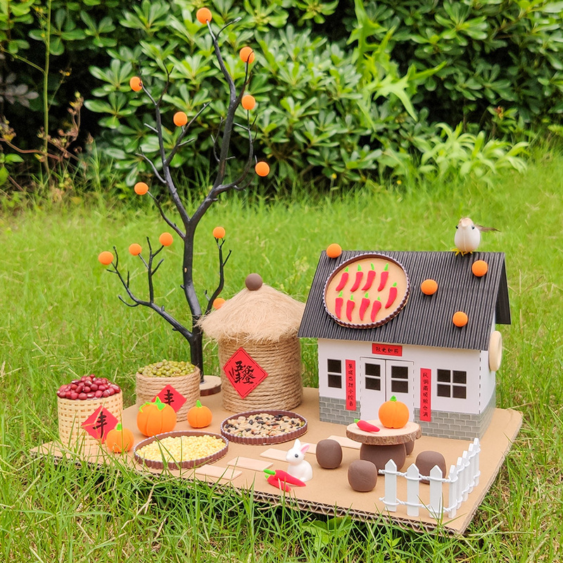 Kindergarten Parent-Child DIY Handmade House Material Kit, Branches, Waste Utilization, Grain Storage, Autumn Harvest Kindergarten Parent-Child DIY Handmade House Material Kit, Branches, Waste Utilization, Grain Storage, Autumn Harvest