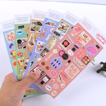 Everyday Life Animals Collection Flat Hand Ledger Stickler Colorful Pvc Girl Makeup Diy Little Stick Painting Environmental Early Education