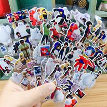 Cute big white cartoon stereo bubble stickers children stickers early education puzzle hand paste reward stickers