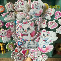 White cat bubble stickers childrens three-dimensional stickers kindergarten reward stickers praise stickers small paste baby toys