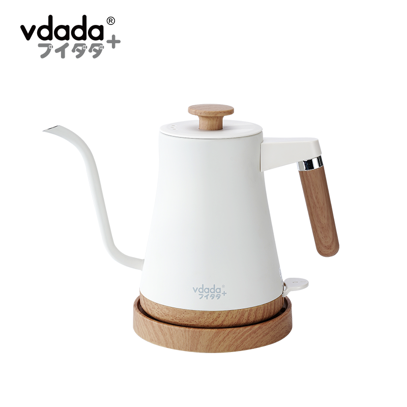 Japanese Vdada Electric Coffee Kettle with Long Spout, Hand-Pour Electric Kettle, 304 Stainless Steel, for Boiling Water, Making Tea, 0.8L