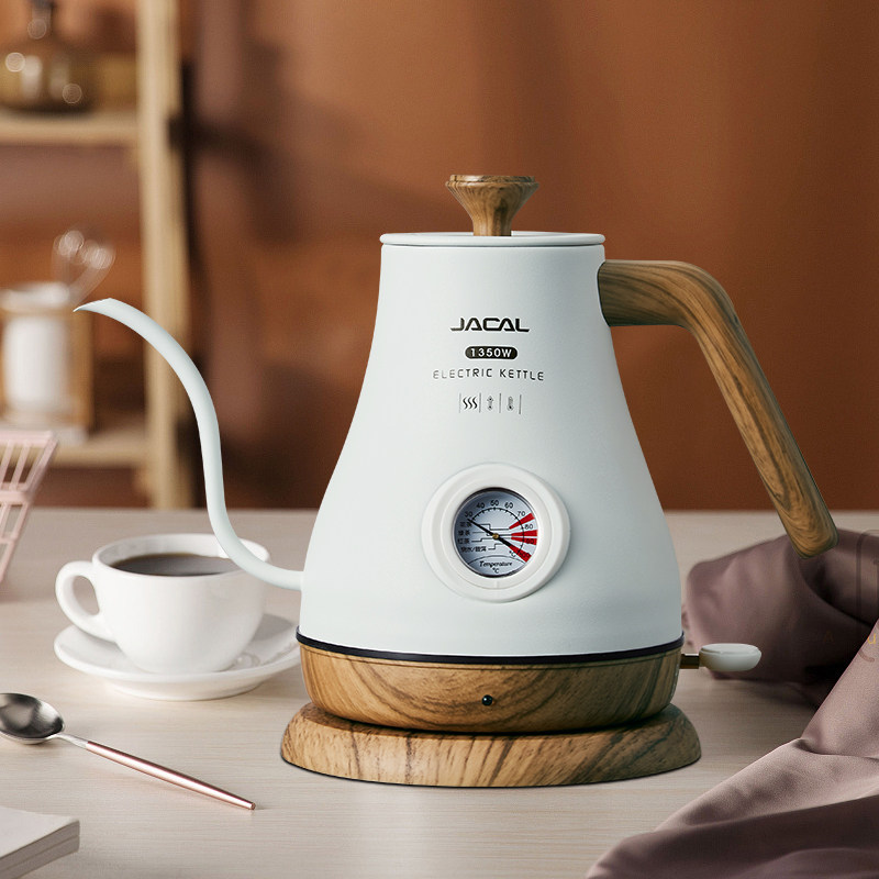 Jacal Long Mouth Hand Brewing Water Kettle Insulated Coffee Pot Electric Water Kettle Stainless Steel Thin Mouth Electric Tea Water Kettle Tea Water Kettle