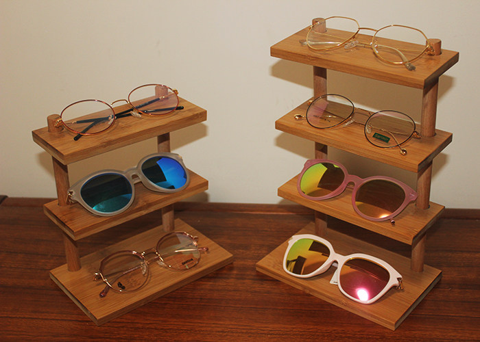 Boutique Ladder Glasses Shop Display Props Display Shelf Multilayer Bamboo And Wood Show Counter Adornment Fast Fashion