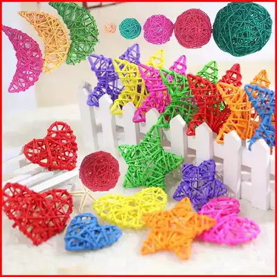 Optician shop decoration props glasses shop environment decoration loss hanging decoration color ball DIY handmade creative rattan weaving