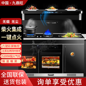 Integrated Wood-Fired Stove for Home Use, Modern Smokeless New Model for Rural Areas, High-End Wood-Fired Stove for Steaming and Grilling