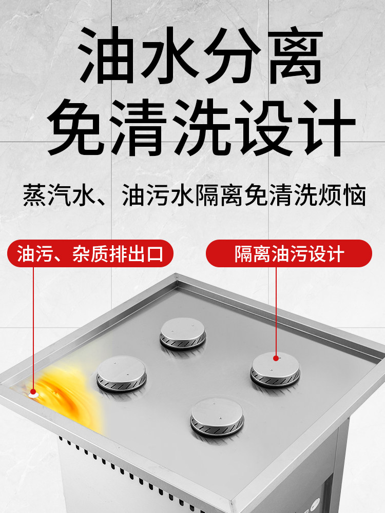 Steamed Bun Oven Commercial Pure Electric Breakfast Shop Gas Stall Natural Gas New Small Steamed Bun Oil-Water Separated Steamed Bun Machine