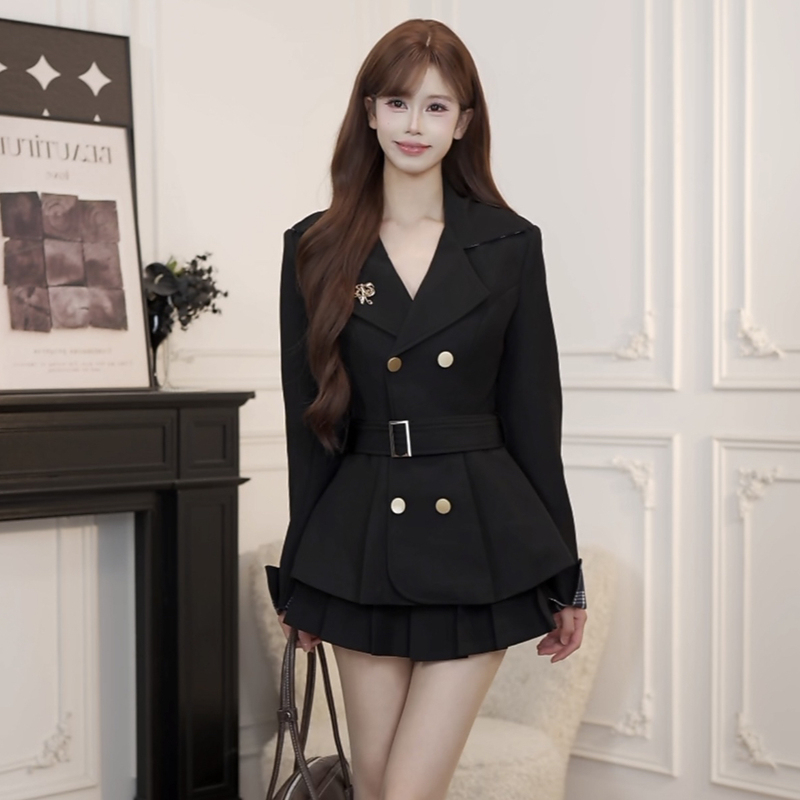 Xiaoxiaoqian Early Autumn New Korean Style Elegant Waist-Cinching Slimming Jacket Xiaoxiaoqian Early Autumn New Korean Style Elegant Waist-Cinching Slimming Jacket