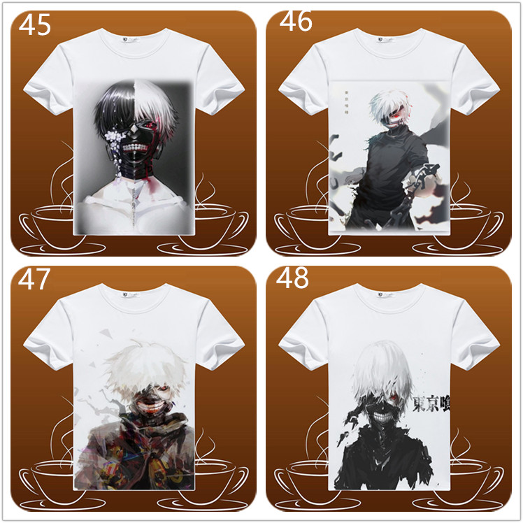 Tokyo Ghouls Jin Muyan Dong Xiang các loại anime xung quanh áo phông mùa hè nam và nữ quần áo ngắn cổ tròn - Carton / Hoạt hình liên quan hình dán công chúa elsa
