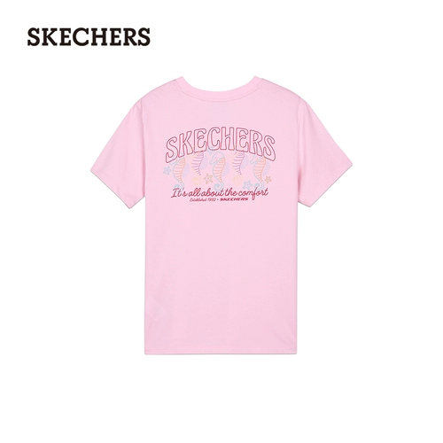 Skechers, летняя трикотажная модная мягкая комфортная футболка, короткий рукав