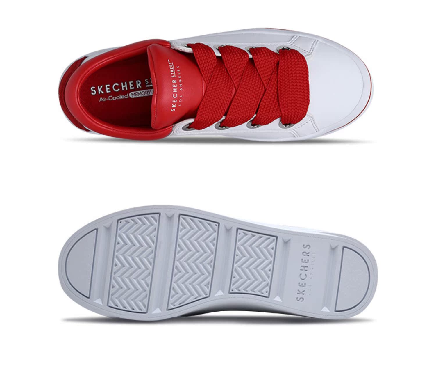 Skechers Giày Skechers giày đường phố mới thấp để giúp giày trắng đế bằng giày thông thường 954 bitis nữ