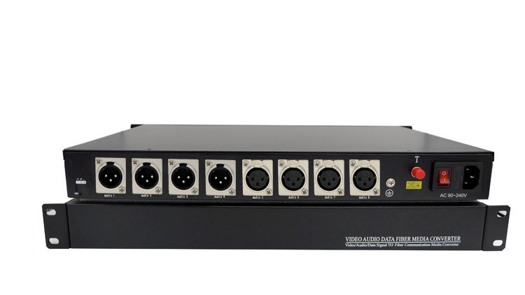 4-way bi-directional 3-pin XLR Balanced Audio Optical Mux 4-way BIDI Canonical Balanced Audio Optical Mux