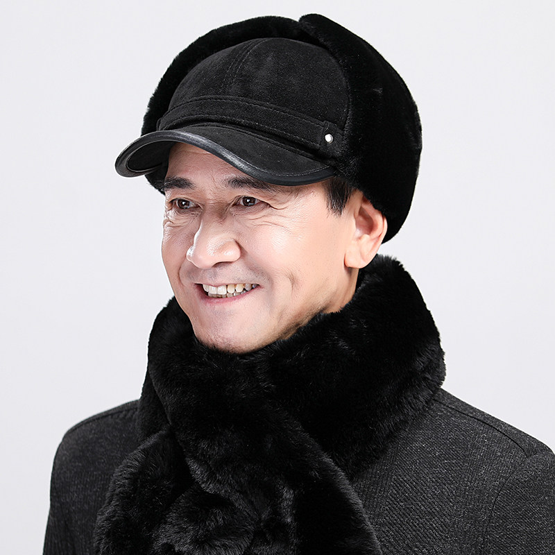 Middle-aged man hat in winter thickening warmth daddy grandfather Lei Feng Hat with ear proof cotton hat