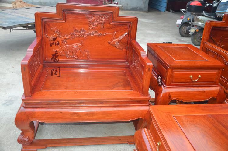 Rosewood Phoenix Sofa Peacock Sofa Mahogany Sofa Rosewood Sofa Đặc biệt Gỗ hồng mộc Nội thất gỗ rắn - Bộ đồ nội thất sofa gỗ