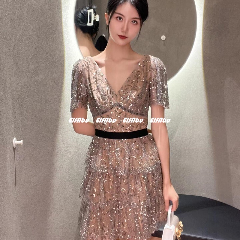 In Stock [Same Style as Yang Chaoyue] Selfsp 2026 Spring/Summer Leaf Tower Skirt Light Dress Short Skirt Pro Version